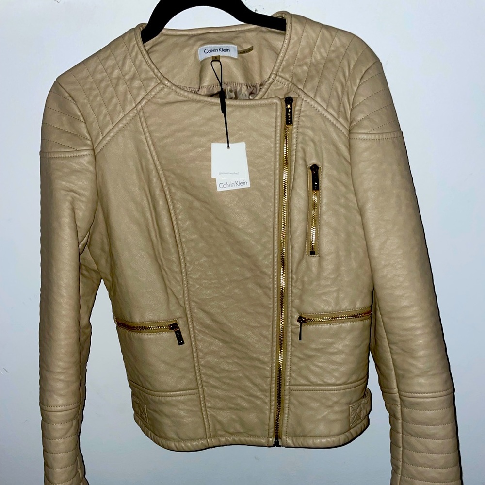 Brand new Calvin Klein leather jacket size small